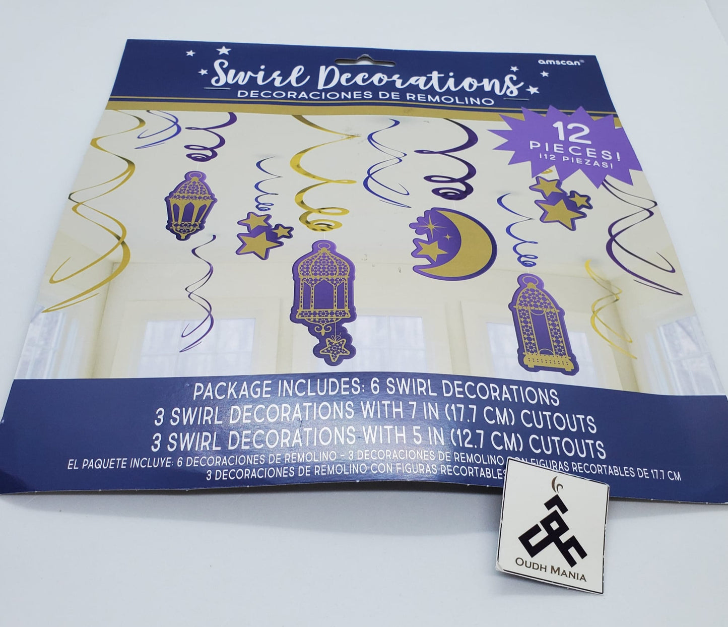 Eid Foil Swirl Hanging Decorations | Pack of 12