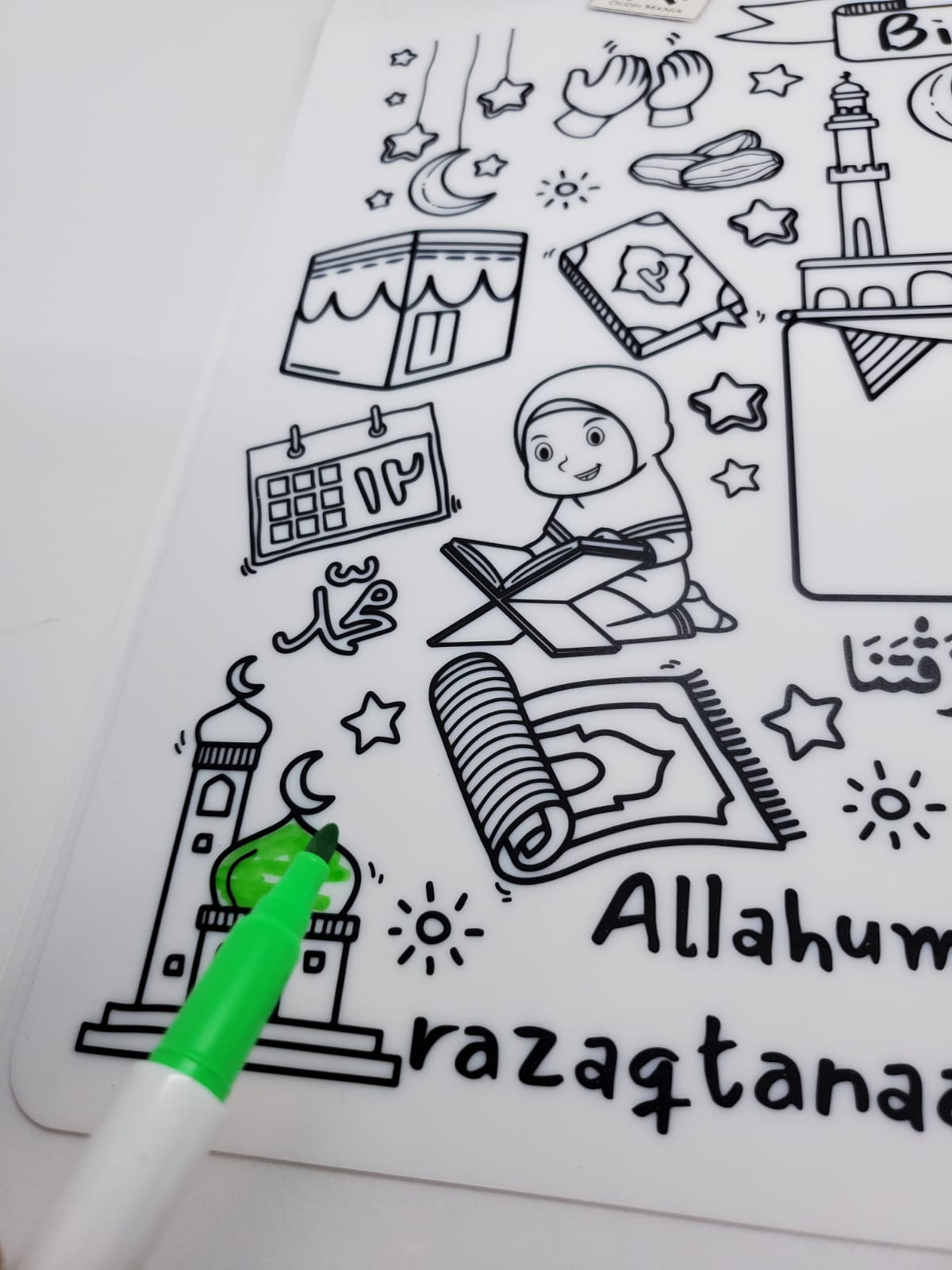 Washable Ramadan Coloring Silicone Placemat | ZH Creates