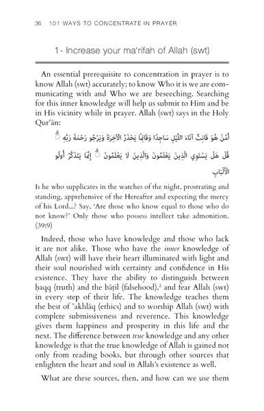 101 Ways to Concentrate in Prayer by Dr Ali Al-Hilli and Dr Muhammad Ali Shomali