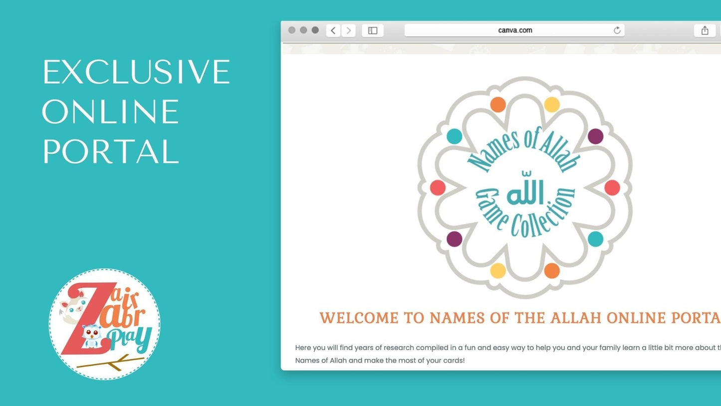 Names of Allah | The Complete Set: A Memory Matching Game by Zair Zabr Play
