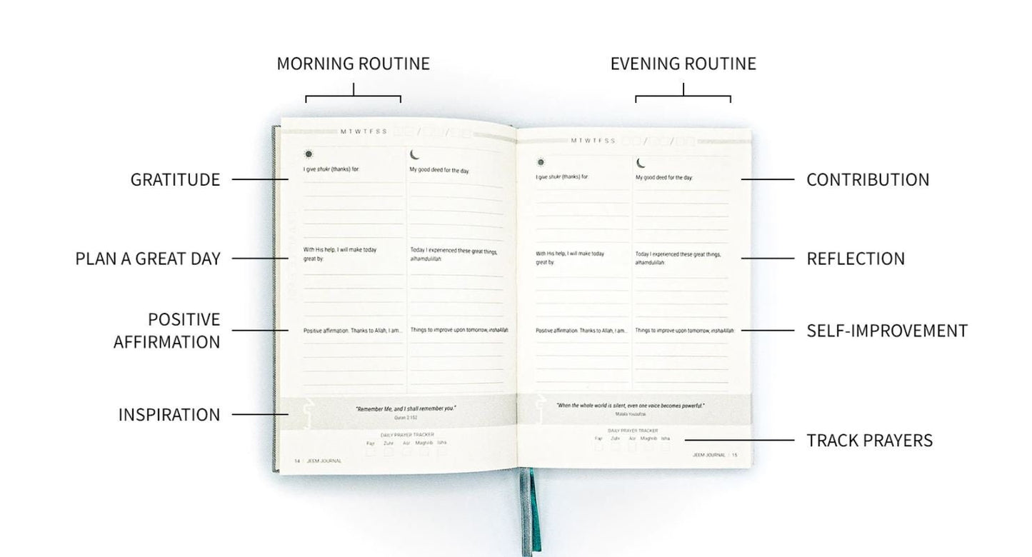 Jeem Journal | Gratitude journal and planner | Inspire more peace, purpose and productivity in your life.