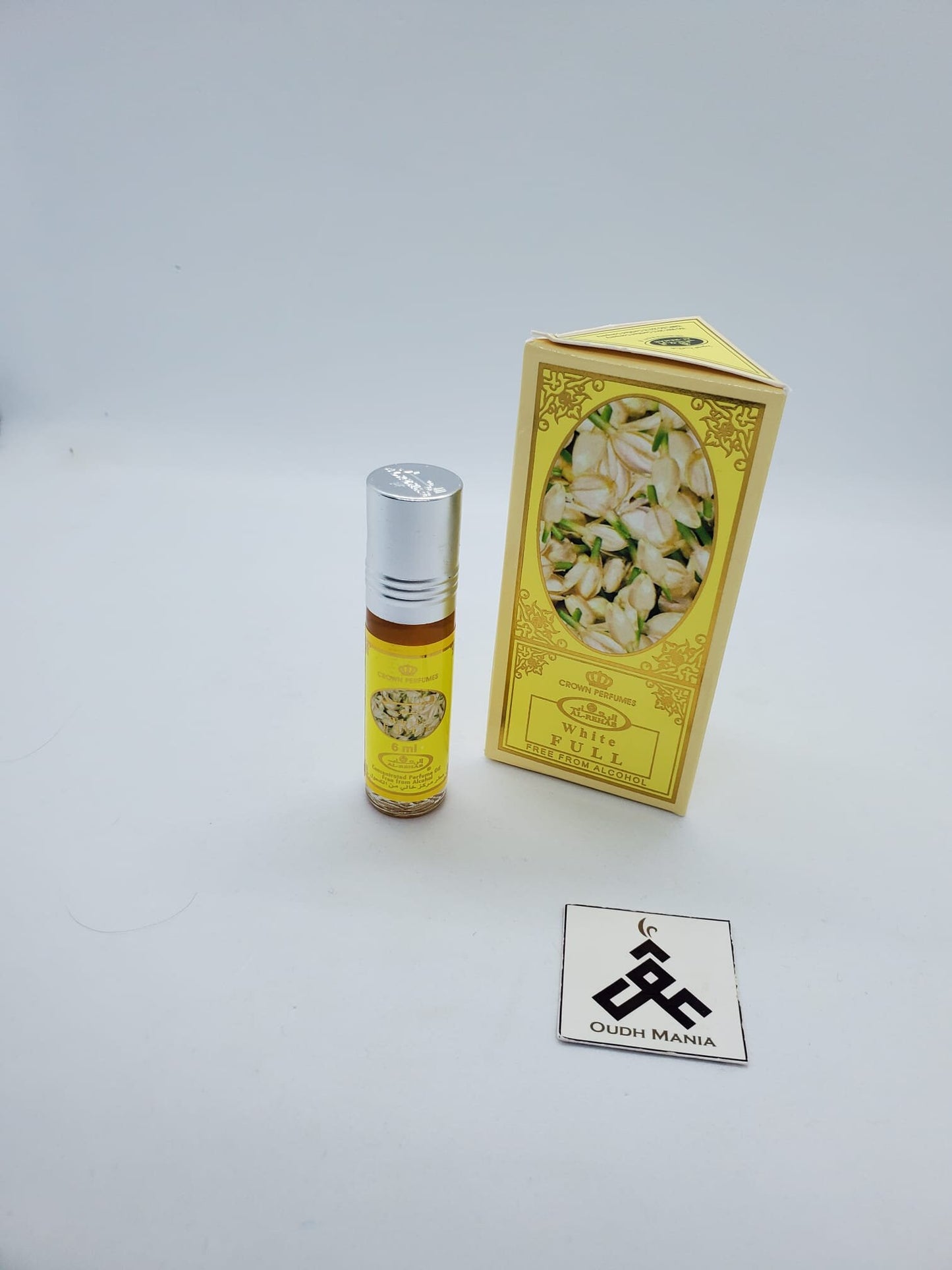 White Full Al-Rehab (6ml) Crown Perfumes | Al Rehab| Alcohol Free Perfume Oil (Attar) made in UAE