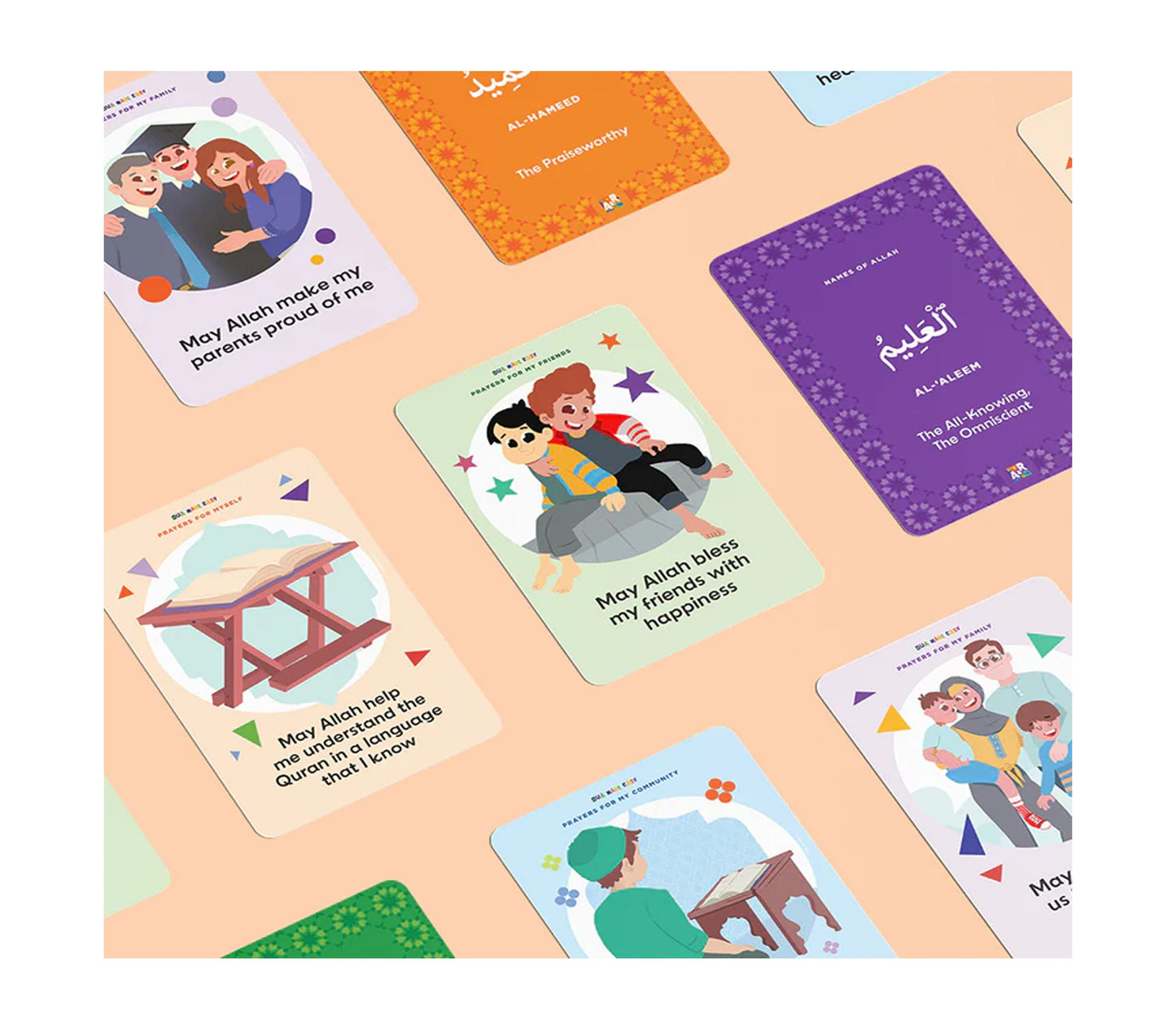 Dua Made Easy 60 Illustrated Dua cards with short prayers for kids