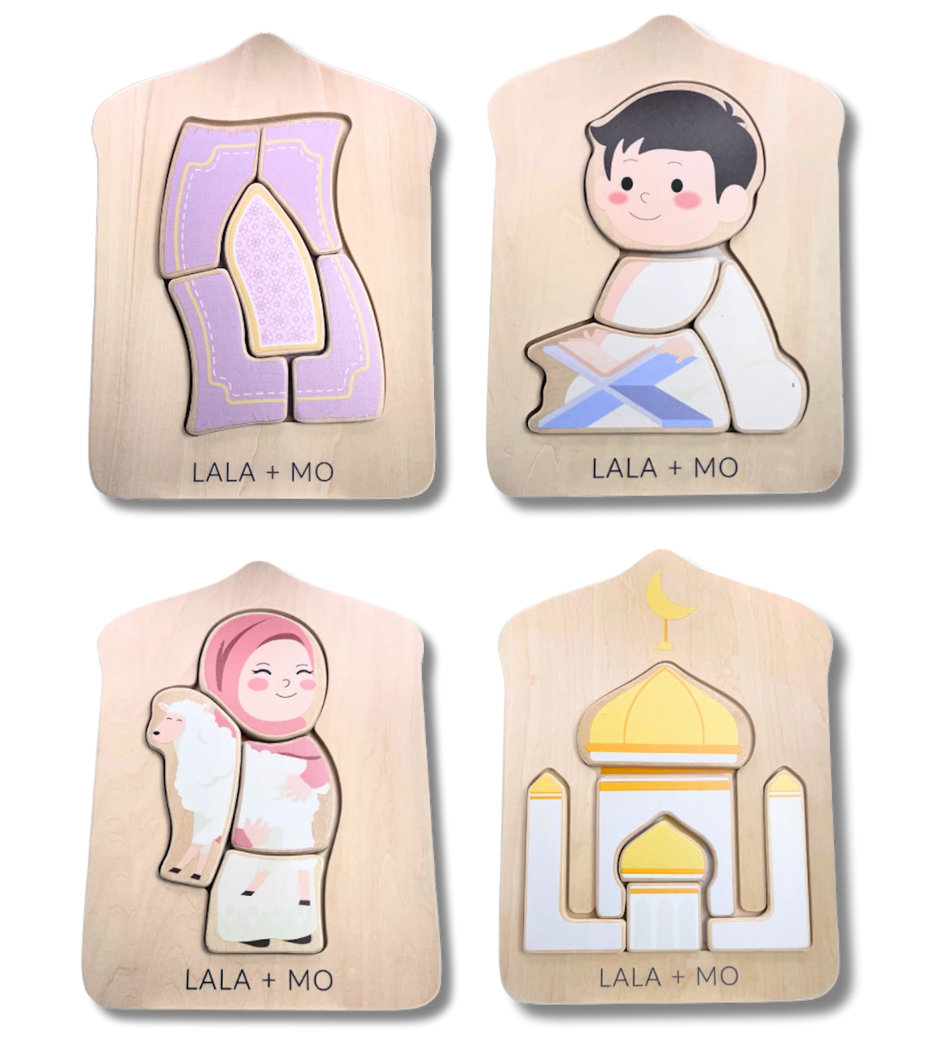 Lala + Mo Chunky Islamic Block Puzzles (Set of FOUR)
