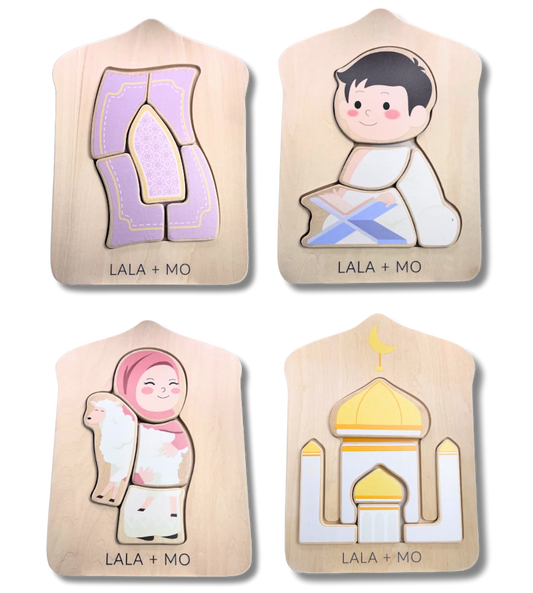 Lala + Mo Chunky Islamic Block Puzzles (Set of FOUR)