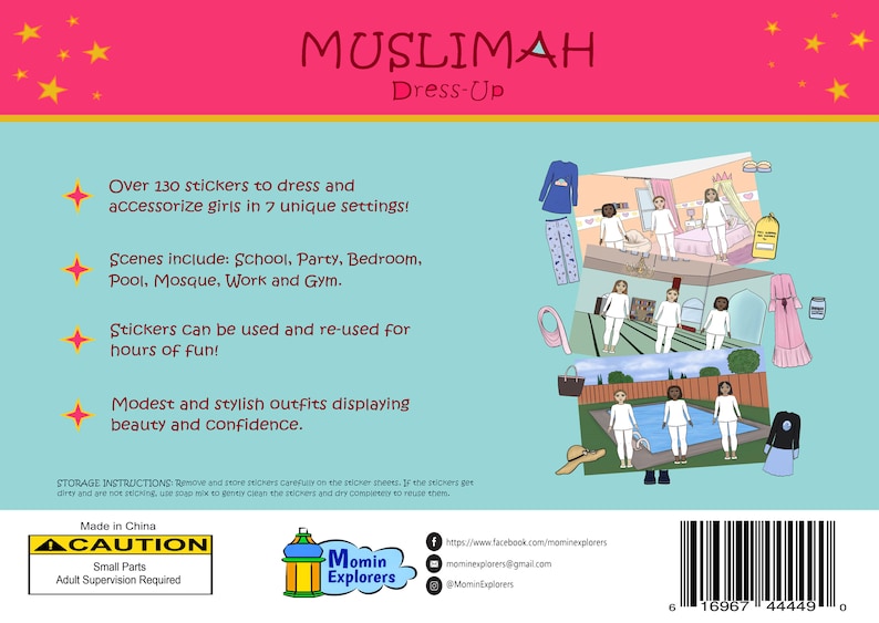 Muslimah Reusable Dress-up Sticker Set | Momin Explorers