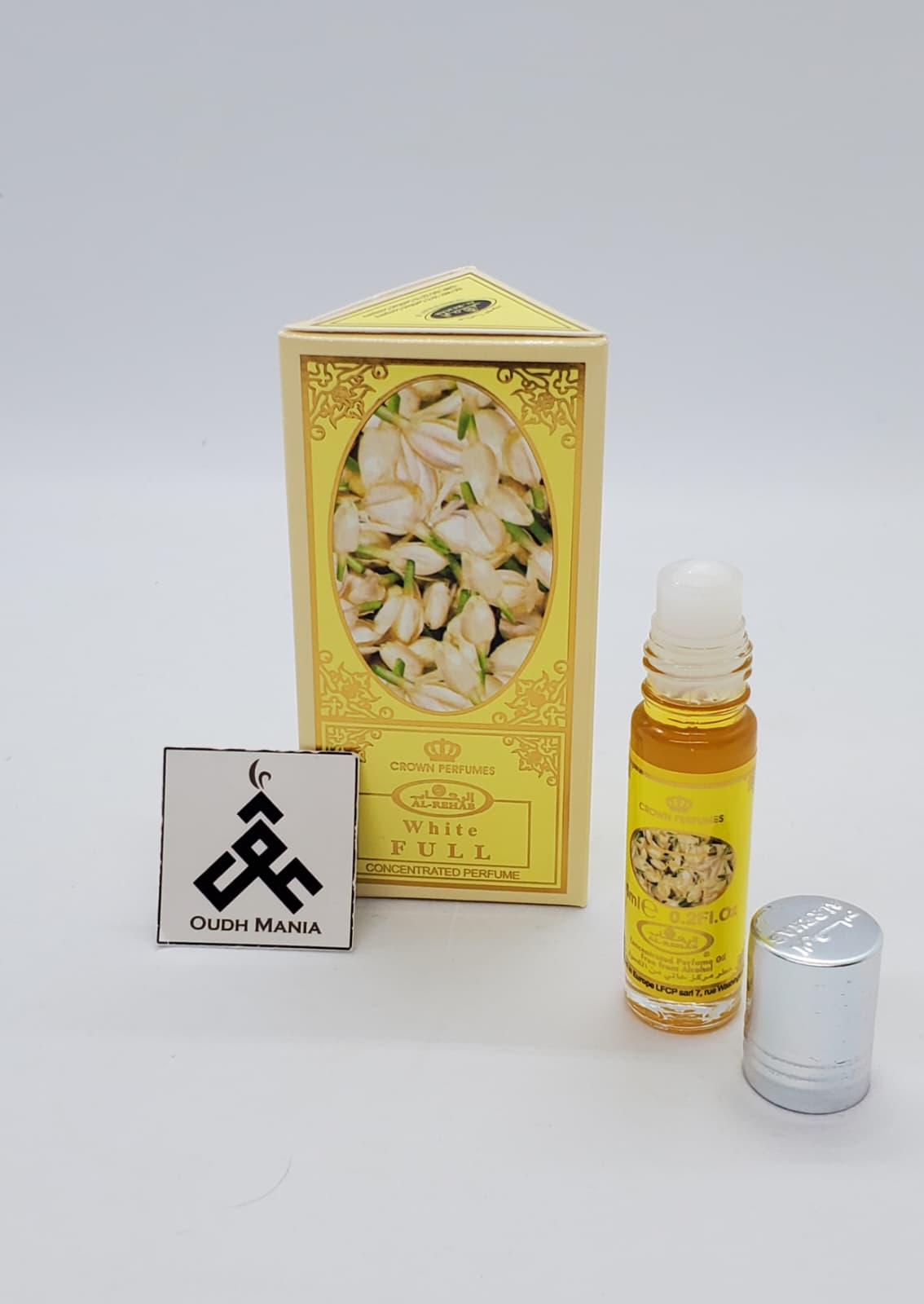White Full Al-Rehab (6ml) Crown Perfumes | Al Rehab|  Alcohol Free Perfume Oil (Attar) made in UAE