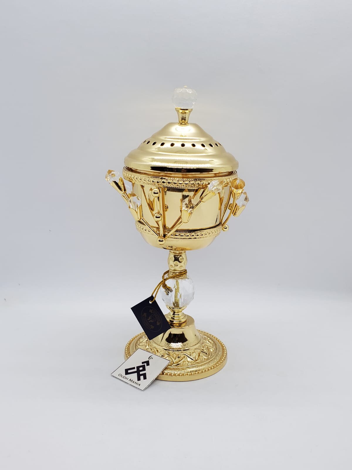Charcoal Incense Burner - Bakhoor Burner, Oud Frankincense Resin Burner - for Office & Home Decor - Gold plated