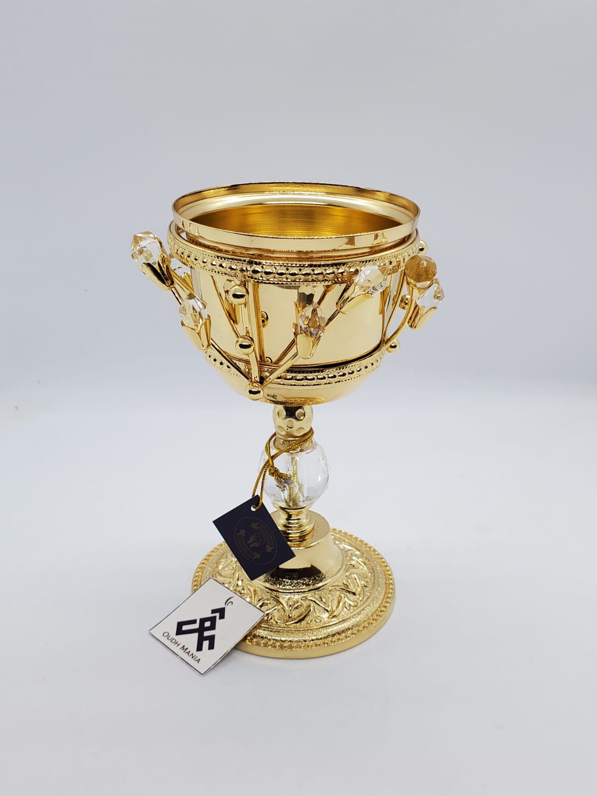 Charcoal Incense Burner - Bakhoor Burner, Oud Frankincense Resin Burner - for Office & Home Decor - Gold plated